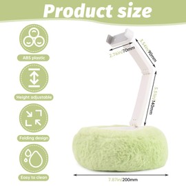 CALIDAKA Tablet Stand Pillow Cell Phone Pillow Holder for Bed Compatible with 2.36-3.35'' Phone 360°Adjustable Phone Holder for Bed with Soft Plush Fabric, and Detachable Bowl(Color:Green)