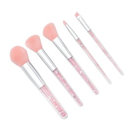 Baluue Essential Makeup Brush Set 5 Pcs Eyebrow and Powder Brushes to Wash for Women's Beauty Routine