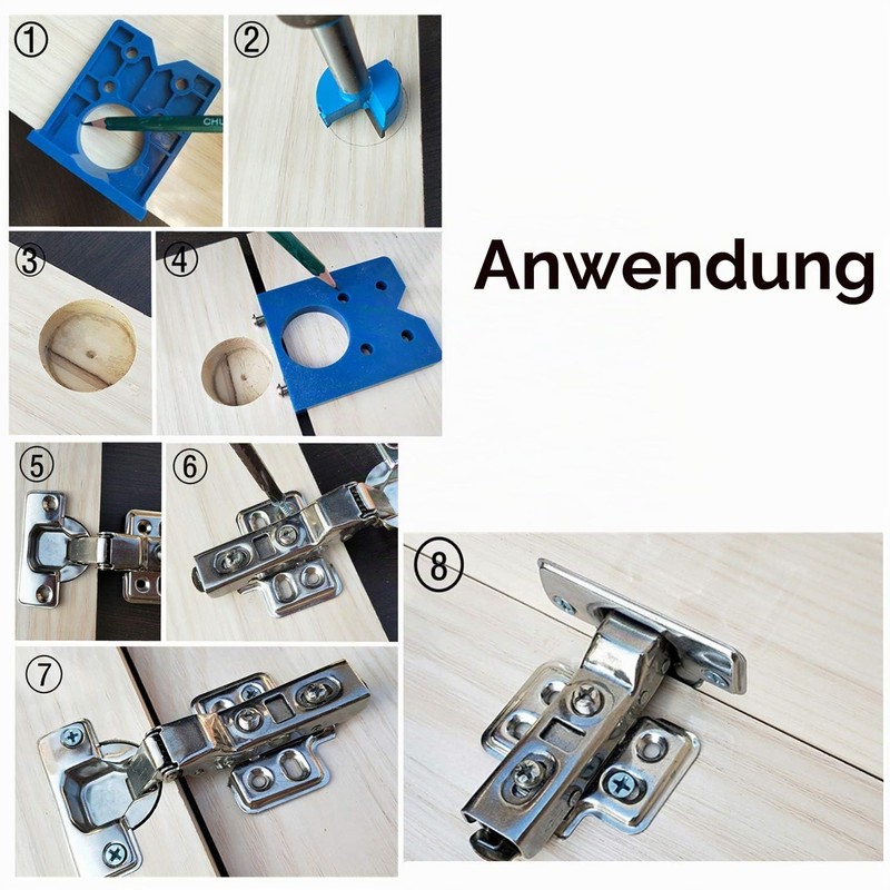 35 mm Hinge Drilling Template Forstner Drill Set for Concealed