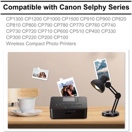 KP-108IN Color Ink and Paper Set Compatible for SELPHY CP1300 CP1500 CP1200 Wireless Compact Photo Printer (4 x 6 inch 108 Ink Paper Sheets + 3 Color Ink Cartridges)