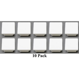 Universal Plastic 1-1/2 inch White Square Tubing Cap, Finishing Plug, Pipe Tubing End Cap, Durable Chair Glide (10)