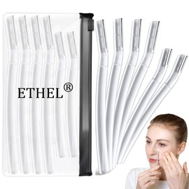 ETHEL Razor for Women Face, Professional Dermaplaning Tool for Peach Fuzz, Facial and Eyebrow Hair Removal, Gentle Skin Exfoliation Blade (6pcs)