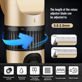 Hair Clipper and Trimmer Set, Suitable for Men, Women, and Children, Used for Professional Hair Clippers for Head, Body, Beard, and Other Purposes