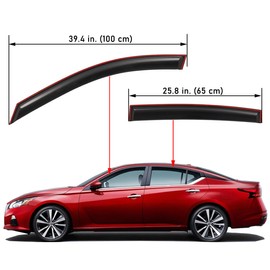 Lightronic WV194205 in-Channel Side Window Deflectors & Visors Vent Rain Guard, Dark Smoke, 4-Pieces Set, Fits 2019-2024 Nissan Altima