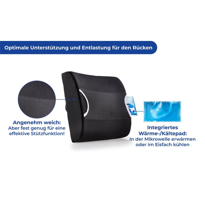 Maximex Cooling Back Support Cushion, Ergonomic Back Cushion with Effective