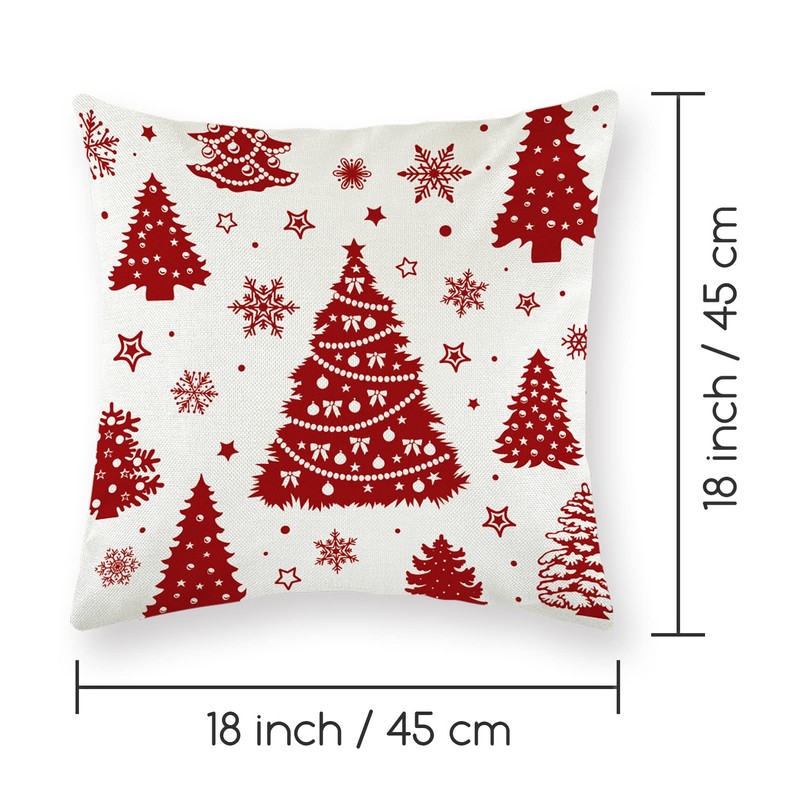 Kesote 45*45 Decorative Square Linen Cushion Cover Christmas Pillow Case