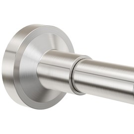 Bonpally Shower Curtain Rod, Adjustable 32-89 Inches Spring Tension Rod, Non-Slip No Drilling Stainless Steel Shower Rods for Bathroom Window Room Divider, Never Rust, Nickel