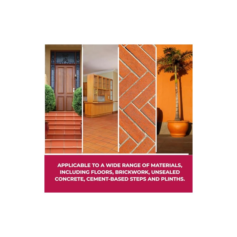 Tableau Red Tile Polish, Rejuvenate Red Tiles, Brickwork, Unsealed Concrete