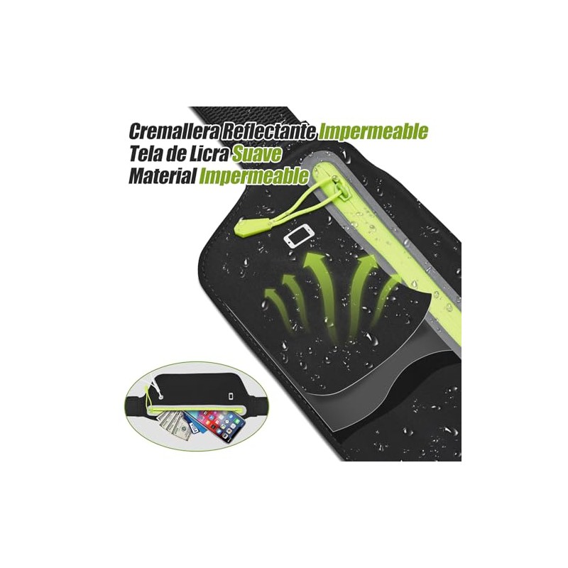 YOMYM Cinturón para Correr, Bolsa de Cintura sin Rebote Ultra