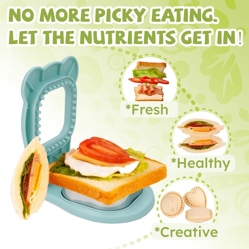 LEPCY Uncrustables Sandwich Maker Sealer Cutter, Crustless Sandwich Cutter, PB&J
