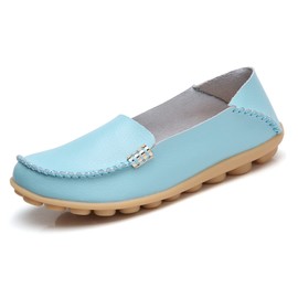 VenusCelia Mocasín plano natural cómodo para caminar para mujer, Aqua, 9.5 US