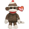 Ty Beanie Socks the Sock Monkey Brown 23cm