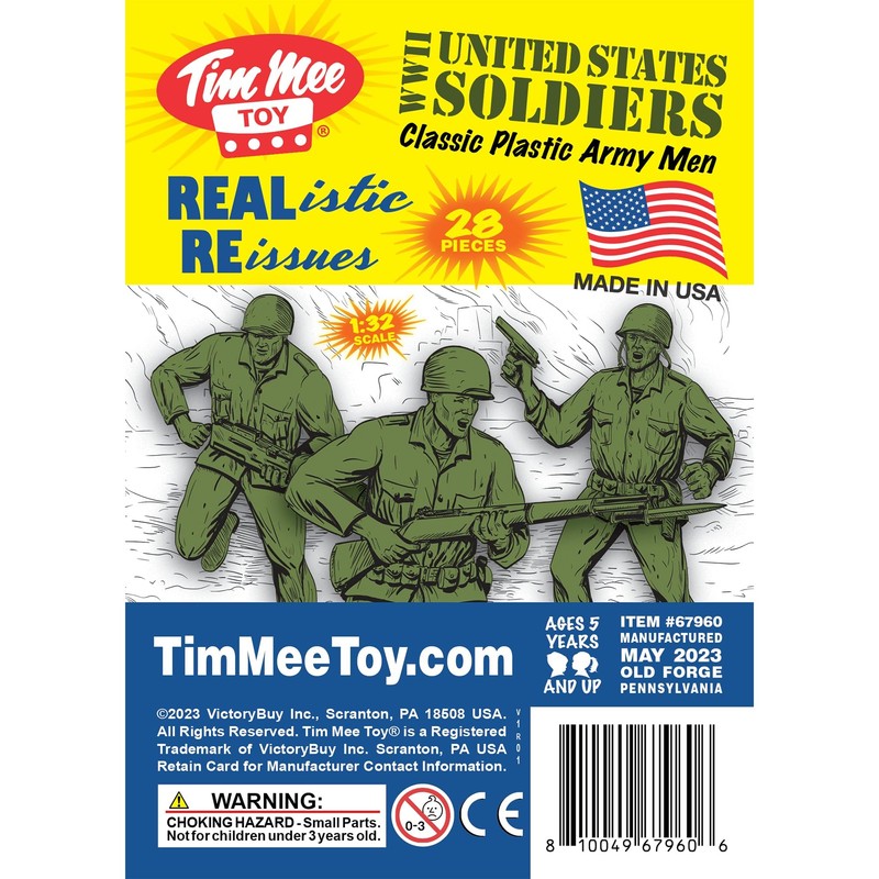 Tim Mee Toy Plastic Army Men - 28pc OD Green