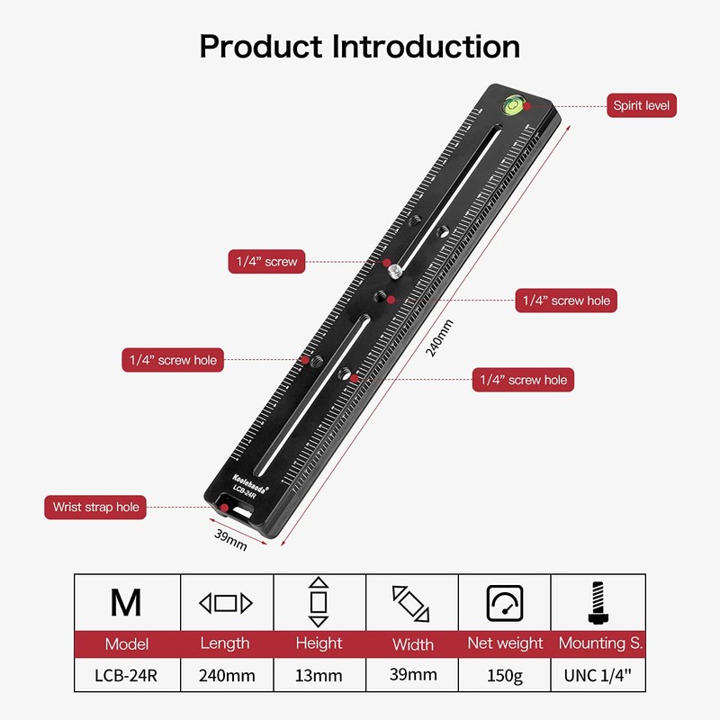 Koolehaoda 240 mm Multi-Purpose Quick Release Plate Rail Quick Release