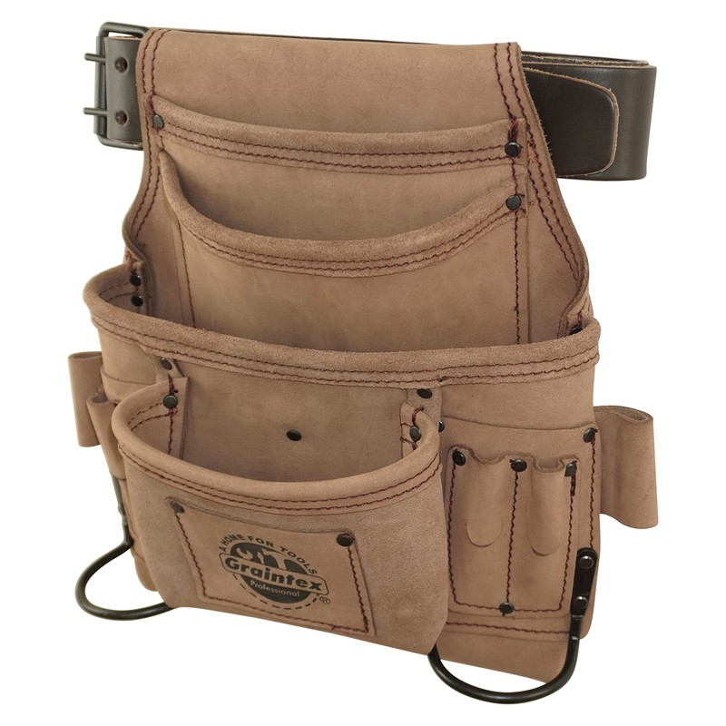 Graintex ST2140 10 Pocket Nail & Tool Pouch Top Grain