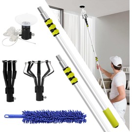 Thmxit Upgarded 28FT Light Bulb Changer for High Ceilings, 5-20FT Extender Light Bulb Changer Pole with Baskets and Suction Cup for Recessed Lights