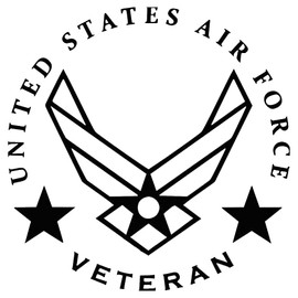 US Air Force United States Veteran USAF Sticker for Car Vinyl Decal Truck Window Car Bumper Sticker (4", Black)