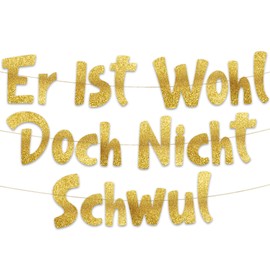 Funny Gold Glitter Banner, Stag Party Supplies, Gifts, Decorations and Party Favors