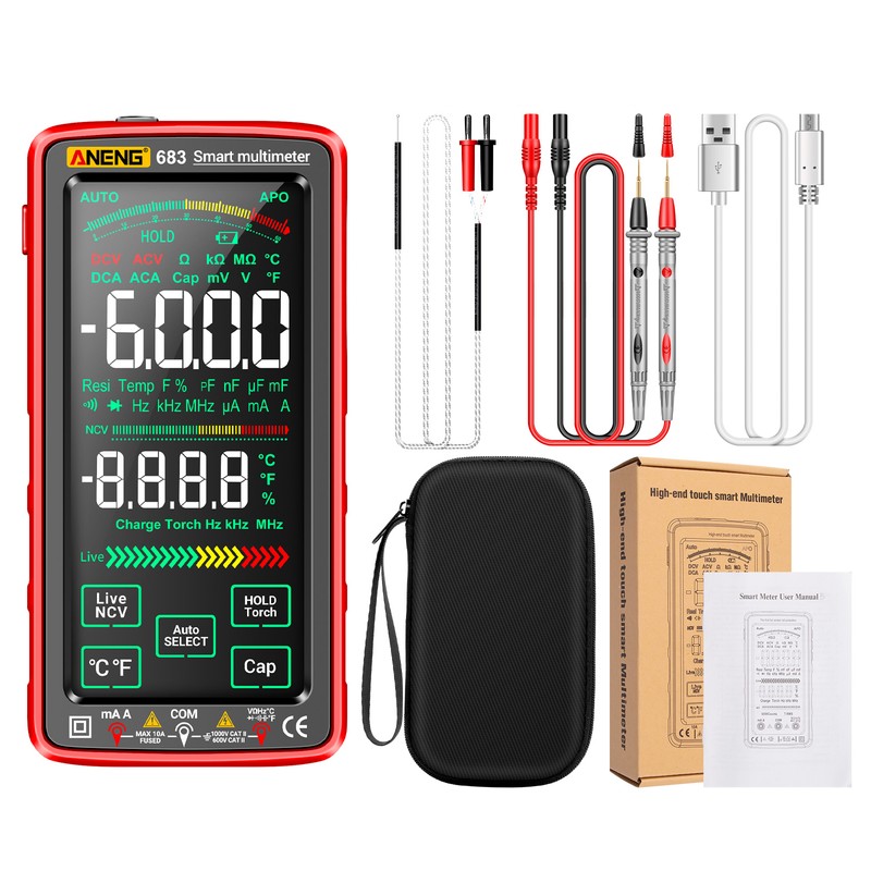 ANENG 683 6000 Counts Large Touch Screen Digital Multimeter Smart