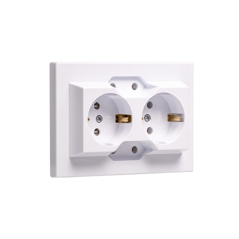 4-Way Flush-Mounted Schuko Sockets, Scutzkontakt Socket, Built-in Socket, IP20 (5403