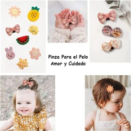 20 Moños para Niñas Lindas Horquillas de Conejo Flor Piña Rana Accesorios para Cabello Niña Broches Cabello Niña para El Día a Día Fiestas y Reuniones Variedad de Colores y Estilos