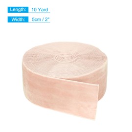 MECCANIXITY Velvet Ribbon 2 Inch x 10 Yard Single Face Spool Silky Velvet Fabric for Bouquets DIY Crafts Gift Wrapping Wedding Party Light Pink