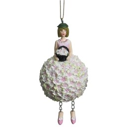 Fiebiger Floristik Flower Girl Hydrangea Girl Rose Green Hanging Elf Decorative Figure Flower Fairy Figure Flower Figure Sculpture Flower Children in Gift Box
