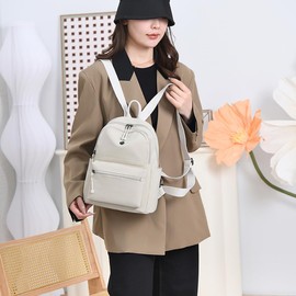 YUESITE Women's Backpack Waterproof Nylon Casual School Bag Daypack Lightweight Travel Backpack Mini Backpack Elegant Lightweight Backpack Handbag for Everyday Travel School Leisure Shopping Green