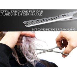 Solingen Thinning Scissors, Hairdressing Scissors with Sharp Double-Sided Toothing, Made in Germany, Hair Cutting Scissors Made of High-Quality Stainless Steel for Thinning Hair (13.97 cm)