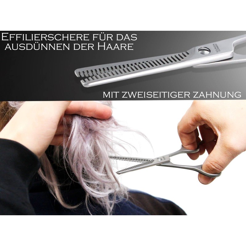 Solingen Thinning Scissors, Hairdressing Scissors with Sharp Double-Sided Toothing, Made
