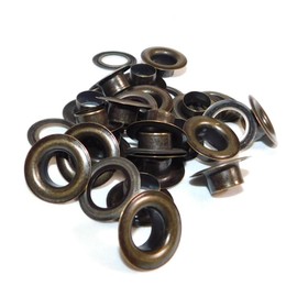 Eyelet No.25 with Washer Inner Diameter 0.4 inches (10 mm) (Antique, Set of 20)