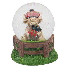 Lesser & Pavey Happy Highland Cow Bagpipe Waterglobe Home Decor Figurine
