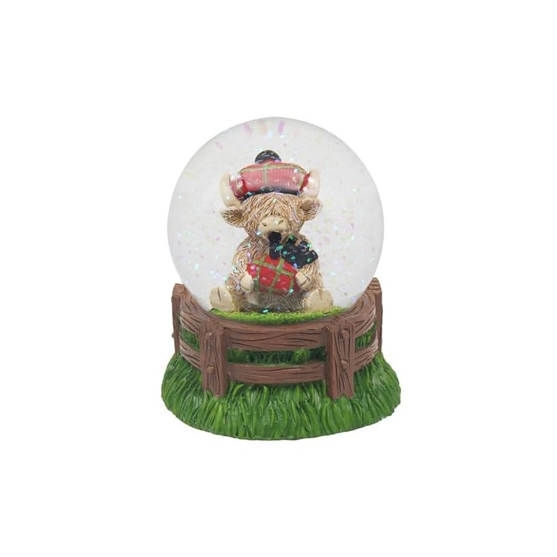 Lesser & Pavey Happy Highland Cow Bagpipe Waterglobe Home Decor