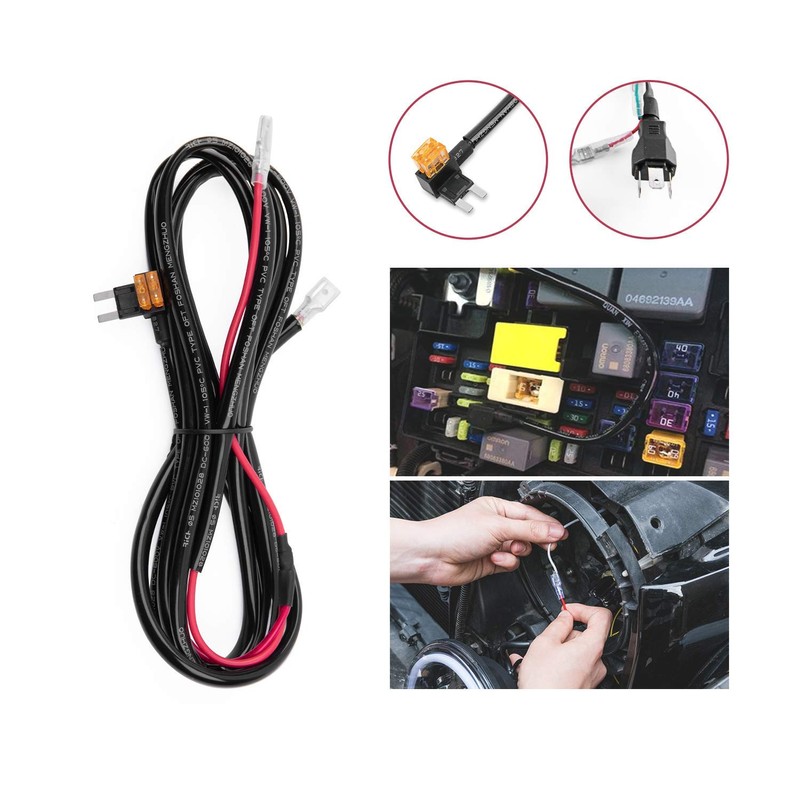 BEEYEO DRL Wiring Harness 7 inch LED Headlight Conversion Cable