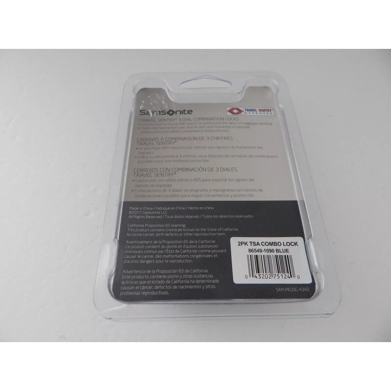 Samsonite New Samsonite Travel Sentry 2 Pack 3 Dial Combination