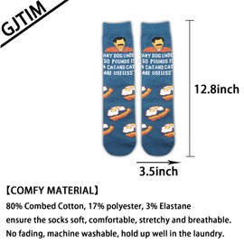 GJTIM Ron Swanson Inspired Any dog under 50 pounds Is A Cat And Cat Are Useless For TV Show Fans Socks (Dog Under 50 Pounds)