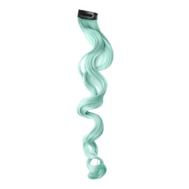 Stasia Street 20-Inch Curly Clip-On Strands Korean Synthetic Breatheable Hair Extensions for Women Natural Looking Instant Style, Volume & Length - Tibetan Turquoise
