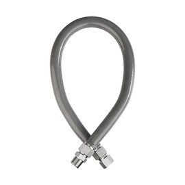 PLUMBINGMASTER 48" 3/4"MIP x 3/4"FIP Gas Flex Line,(1"OD) Full Flow Gray PVC Coated Flexible Gas Connector Hose Supply, Gas Hose for Indoor and Outdoor