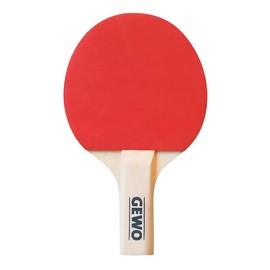 GEWO Mini Bat - Small Fun Table Tennis Bat with Reduced Handle and Racket Blade for Leisure Fun - Lightweight Complete Bat with Red/Black Nubs Inner Pads, 15.5 x 9.5 cm