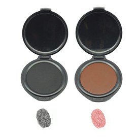 Jimkply 2 Pieces Fingerprint in Ink Pad, Professional Fingerprint Pad, Thumb Print Ink Pad, Waterproof and Quick Drying for Notary, Security ID and Office Supplies