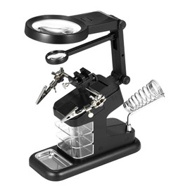 iplusmile USB Soldering Station with LED Lighted Desk Magnifier Clamp for Electronic Repair Enhance Efficiency Support Added Illumination