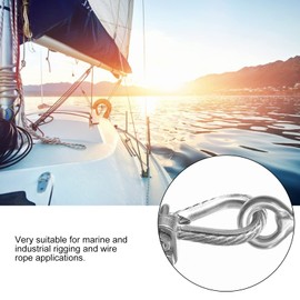ANKROYU 14 MM Wire Rope Cable Thimbles, Antirust Stainless Steel Marine Wire Rope Clamps, Lightweight Cable Protective Ring Thimbles Clamps for Boat Rigging