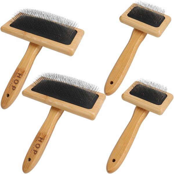 4 Pcs Wool Carders, Wooden Hand Carders Slicker Brush for