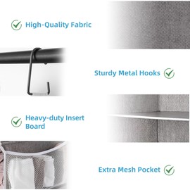 StorageWorks 6-Shelf Closet Organizers, Two 3-Shelf Separable Hanging Shelves for Closet, 12" D x 12" W x 48 ¼"H， Canvas, Gray