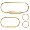 Larrel Gold Key Ring, 4 Pcs Gold Reusable Keychain Simple
