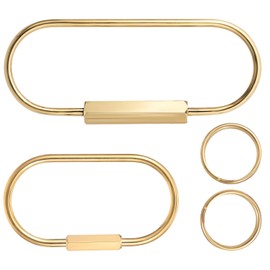 Larrel Gold Key Ring, 4 Pcs Gold Reusable Keychain Simple Style Universal Keychain Clip with 2 Style for Handbags Man Women Key Organizer