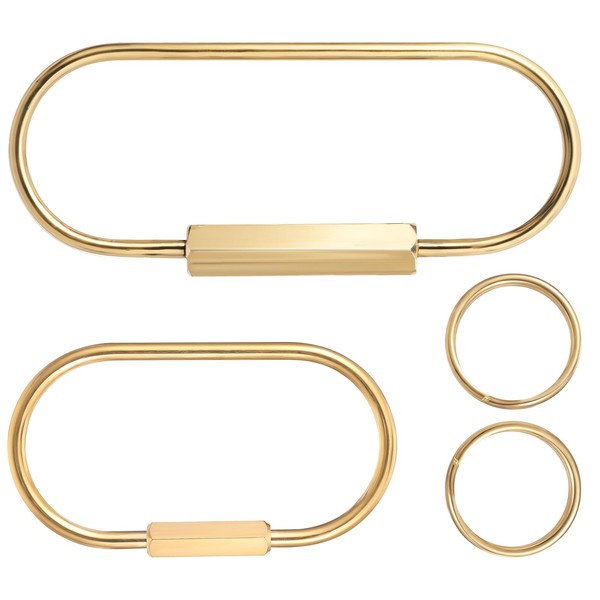 Larrel Gold Key Ring, 4 Pcs Gold Reusable Keychain Simple