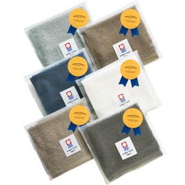Trampalan Imabari Towel, Handkerchief Towel, Individual Packaging, Approx. 9.8 x 9.8 inches (25 x 25 cm), Set of 6 (Assorted)