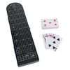 Pacific Shore Games Wooden Cribbage Board Game Set, Black Stained