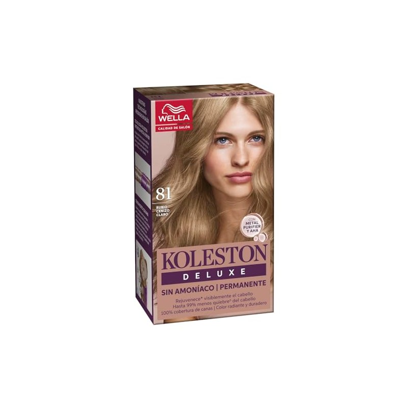Koleston Deluxe Tinte Permanente Sin Amoniaco 81 Rubio Cenizo Claro